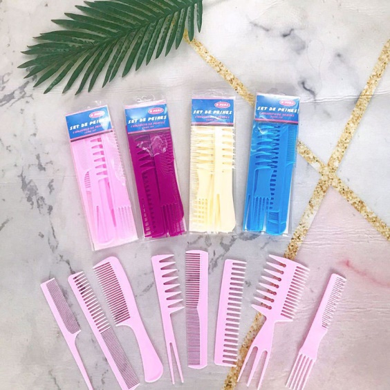 8-Piece Professional Hair Barber Comb Set – Blue | For Hairdressing & Styling - Image 1