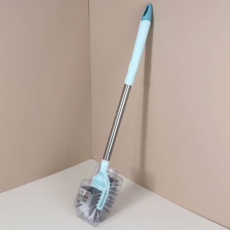 Silicone Toilet Brush with Slim Holder – 360° Clean for Indian & Western Toilets - Image 1