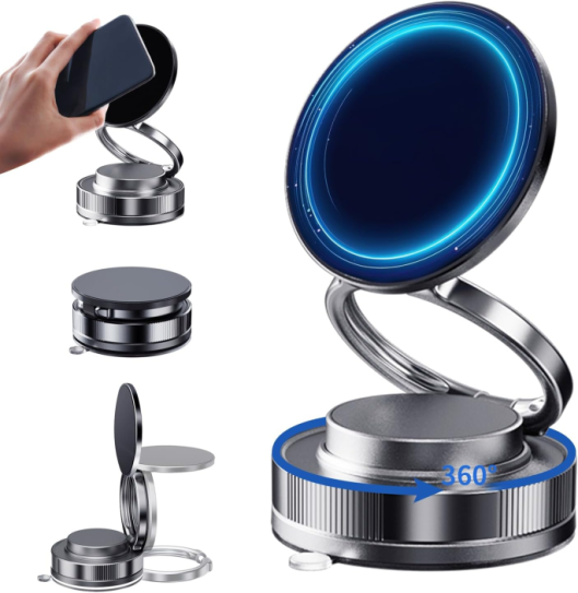 360° Magnetic Phone Holder – Vacuum Suction Cup Mount for Gym, Mirror, Shower & Car - Image 1