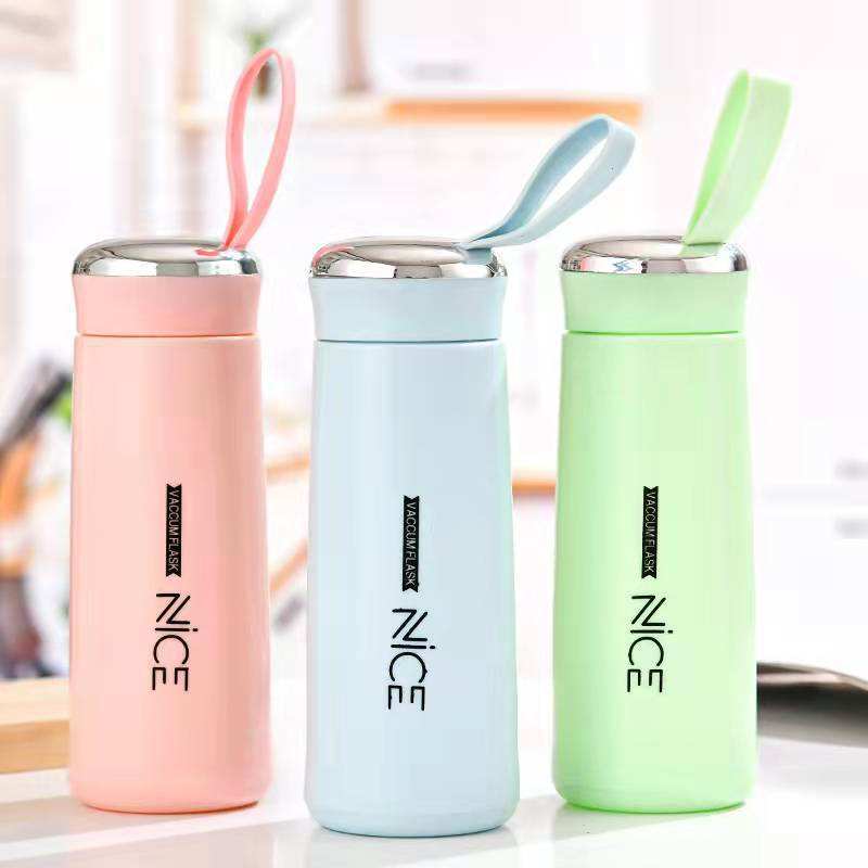 BPA-Free Insulated Nice Water Bottle with Glass Inner Liner – 400ml Plastic Shell - Image 1