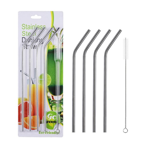 Reusable Stainless Steel Drinking Straws – Eco-Friendly Metal Straw Set - Image 1