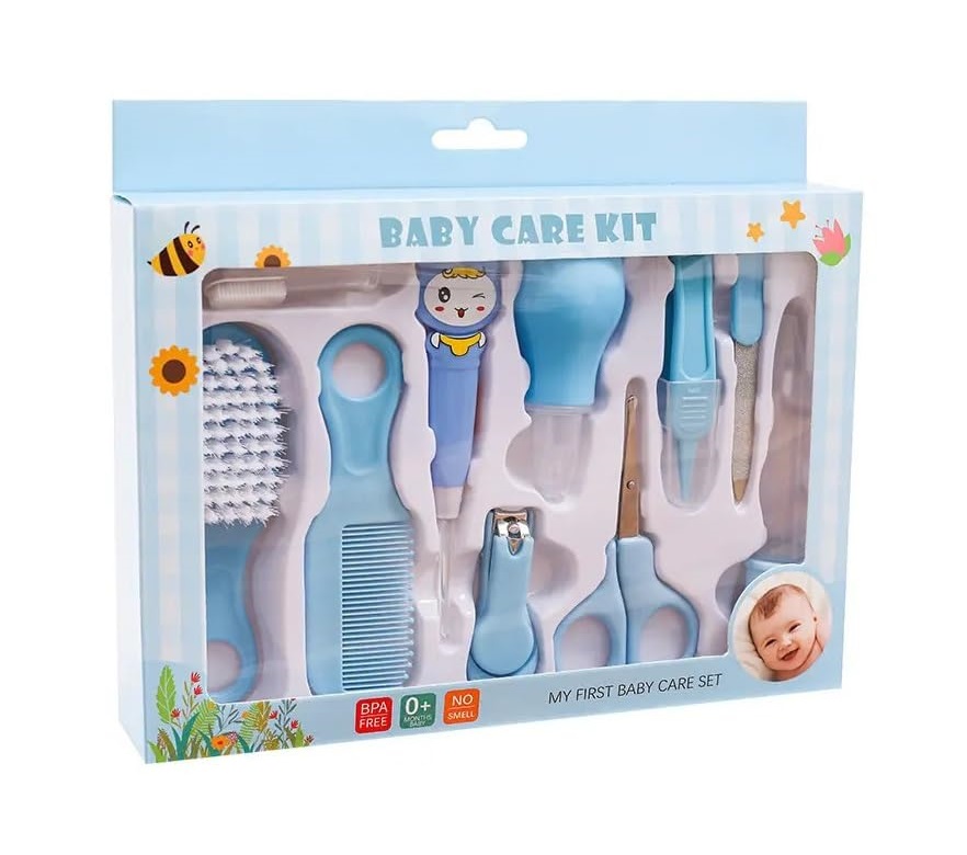 10-in-1 Baby Grooming Kit for Newborns – Manicure, Nail, Hair & Ear Care | Pink | Nursery Gift - Image 1