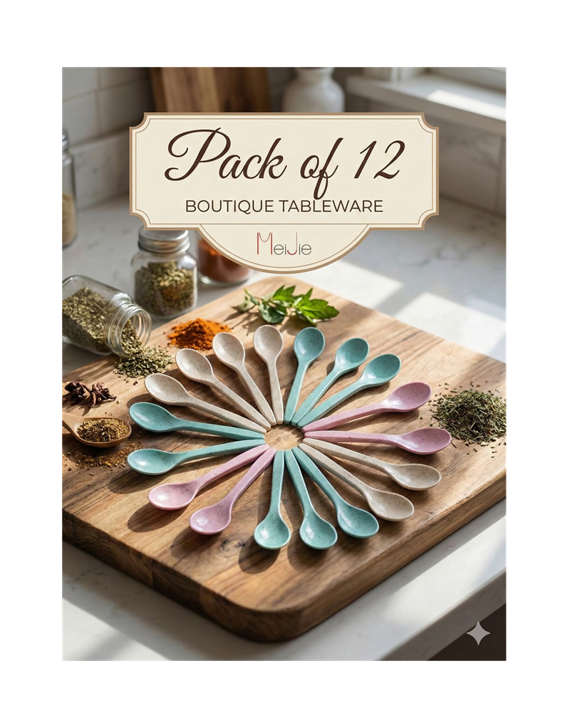 24 Light Colour Reusable Table Spoons – Pack of 12 * 2| 6-Inch | Smooth Finish - Image 1