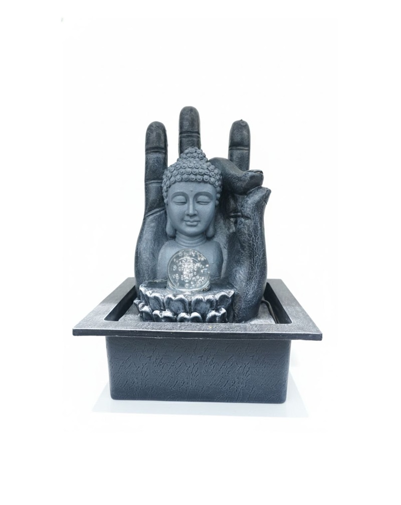 Hand-Shaped Buddha Water Fountain – Living Room & Garden Decorative Showpiece - Image 1