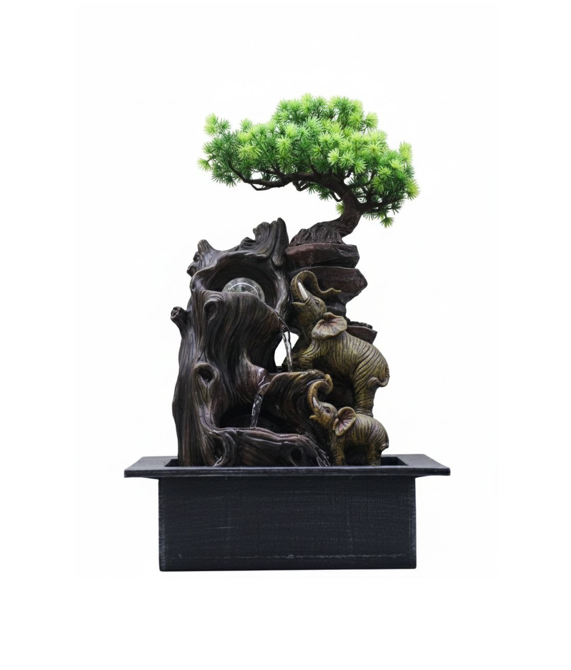 Elephant Tree Rockery Water Fountain with LED – Indoor/Outdoor Garden Décor - Image 1