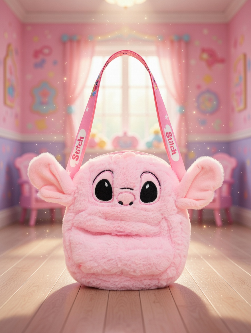 Girls Mini Anime Silicone Sling Pink Shoulder Bag – Stella-Lou Pink Cartoon Handbag | Kids Gift - Image 1