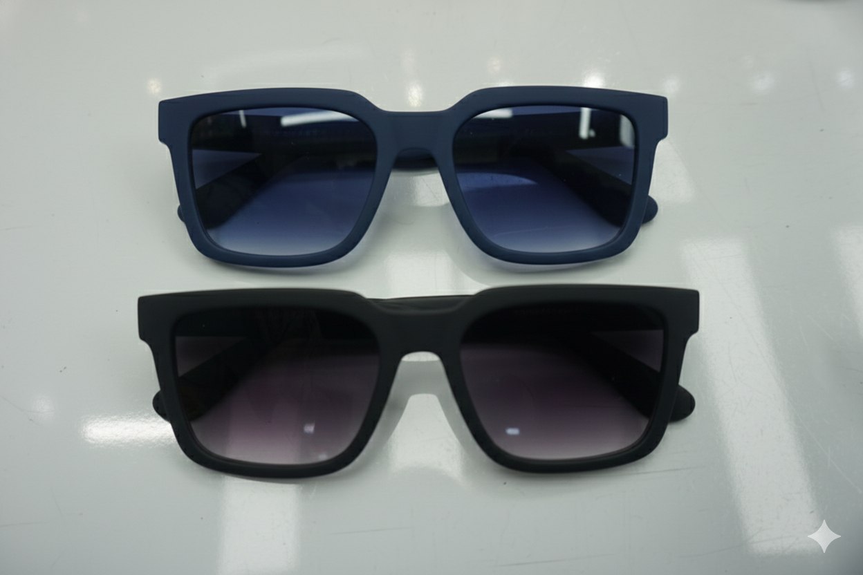 Retro Square Blue Sunglasses – Driving & Sports Eyewear for Men & Women | Lightweight - Image 1