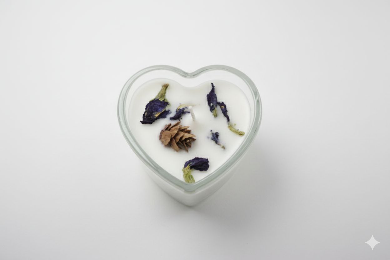 6 Pcs Heart Shape Glass Jar Scented Candles – Romantic Gifting & Décor - Image 1