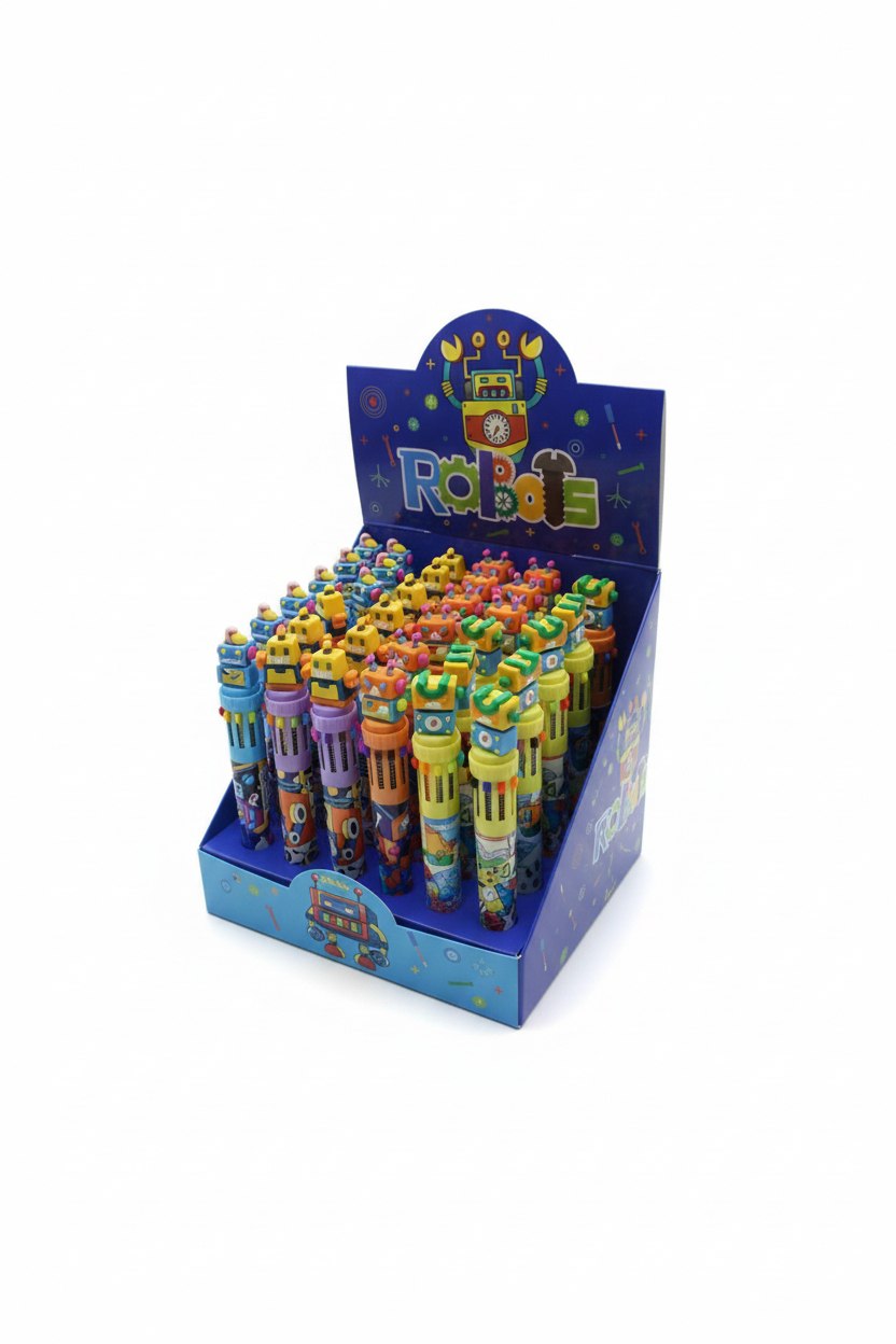 Game Cartoon 10-in-1 Multicolor Ballpoint Pen – Pack of 3 | Fun School & Office Stationery - Image 1