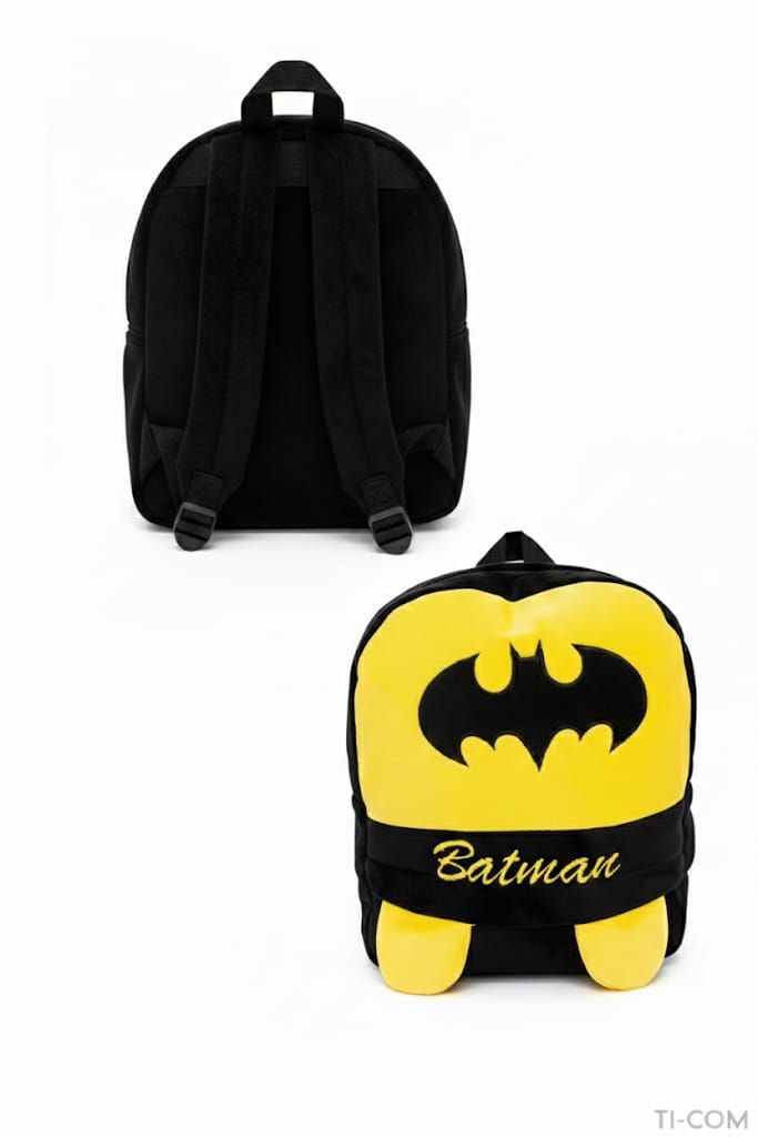 Batman Kids Schoolbag – Soft Plush Cartoon Backpack for Toddlers (1-6 Years) - Image 1